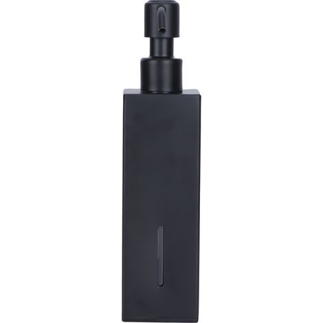 Bouteille de douche carrée de 200ml, distributeur de savon pour les mains en acier inoxydable 304, noir (1/5)