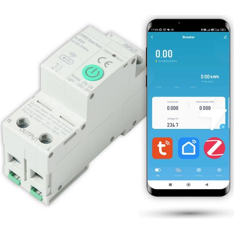 Fusibile di misurazione dell'energia Zigbee Tuya 1-63A (1/5)