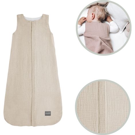 Saco de dormir de muselina talla S (4-24 meses) Beige