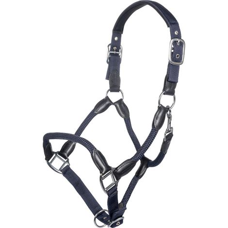 Cob, rosa : Capezza regolabile in pelle e nylon tubolare modello Carlotta