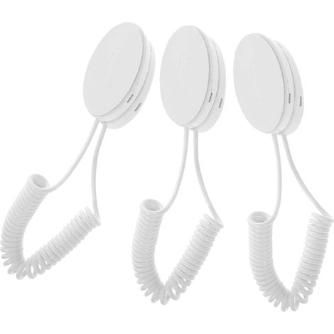 Lot de 3 Laisses de Télécommande avec Crochet Adhésif, Câble Rétractable en Plastique Blanc, Installation Simple, Design Unique pour Téléphones Portables et Télécommandes (1/5)