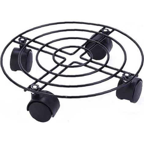 Soporte de maceta con ruedas 30 cm Negro (1/4)