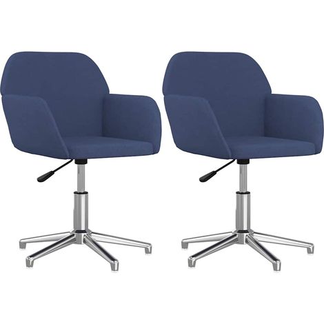 Maison Exclusive - Sedie da Pranzo Girevoli 2 pz Blu in Tessuto (1/5)