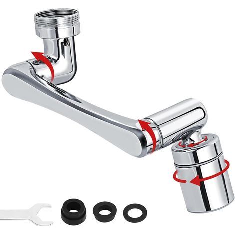 Aeratore per rubinetto, prolunga aeratore girevole a 1440°, prolunga aeratore multifunzionale, adattatore per il risparmio idrico per cucina e bagno. (1/5)
