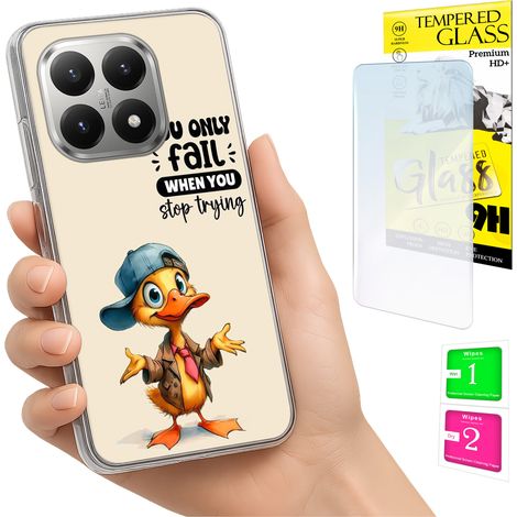 Funda para Xiaomi 15T con foto, cubierta trasera con gráficos de pato y cristal 9H. (1/5)