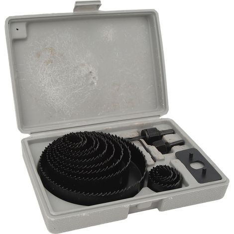 Kit de 16 forets cloches en acier au carbone pour le perçage du plâtre (1/5)