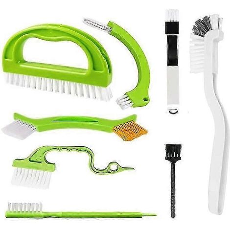 Lot de 8 brosses de nettoyage pour joints de carrelage, outils de nettoyage manuels pour les rainures et les joints de carrelage, brosses de nettoyage ménager (1/5)