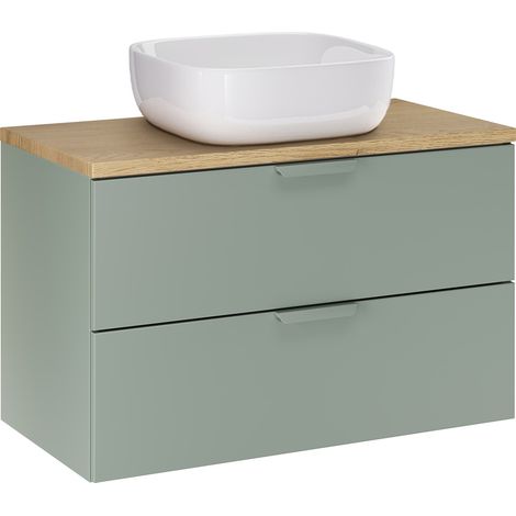 Waschtisch 80.6cm Oria mit 2 Schubladen, Grün