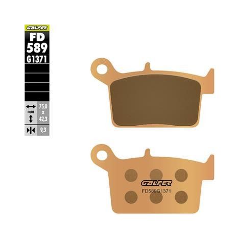 Pastillas de freno Galfer de metal sinterizado (doradas) para uso en carretera (traseras)