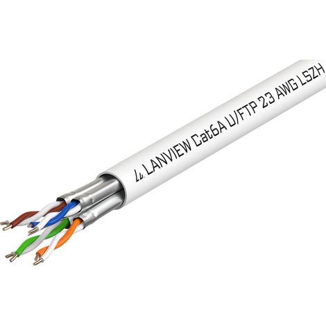 Cavo di rete Lanview Cat6a U-FTP 4x2xAWG23 LSZH bianco 500 m, LVN122430