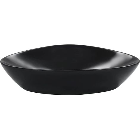 vidaXL Lavabo 58,5x39x14 cm cerámica negro (1/2)