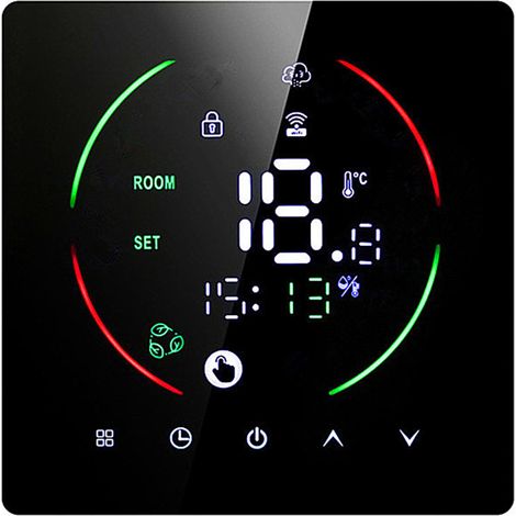 Thermostat de chauffage au sol électrique - WiFi contrôle par application - affichage LED - programmable - pour maison - 16A (1/5)