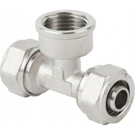 Conexión en T PEX, atornillada, 16 x 1/2 x 16 GW, rosca interna (1/2)