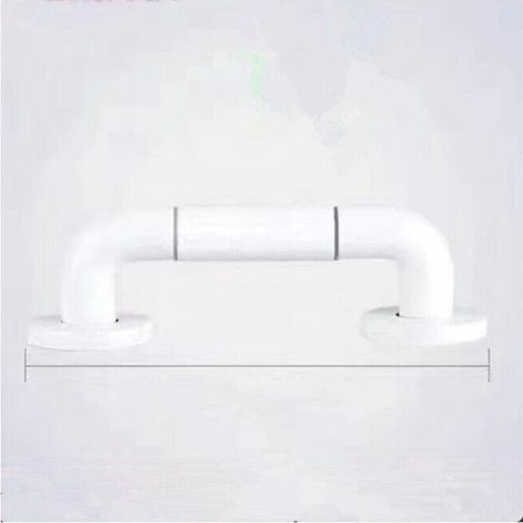 30 cm white grab bar for the toilet, grab bars for the bathroom with non-slip stainless steel handle, shower holder with light circles, (1/4)