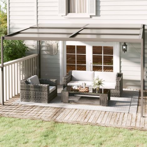 Tonnelle de Jardin Tente de réception - Rapide à Installer avec toit Anthracite 4x3x2,5 m Aluminium et acier BV566425 - BonneVie (1/5)
