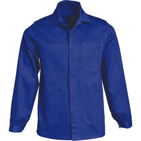 Veste de Travail Coton 310g Bleu Bugatti - Boutons sous Patte - 3 Poches - Artisan BTP Industrie - T56 (1/2)