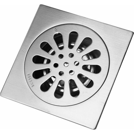 égouttoir carré en acier inoxydable épais antiodeurs pour salle de bain, (1/4)