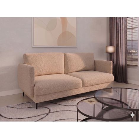 Sofa Designersofa HELMER 3-Sitzer Stoff Baloo Cappuccino