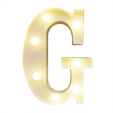 Veilleuse LED alphabet avec ampoules, lumière blanche chaude constante, IP54, 2 piles AA (blanc) (1/5)