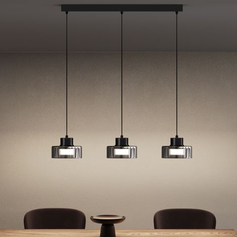 doporro Lampadario a Sospensione 5W3, 70 cm, Metallo Base, Lunghezza Filo 100 cm, Altezza regolabile, Lampada da Soffitto a Sospensione per Camera da Letto e Soggiorno, Nero, Alivetta (1/5)