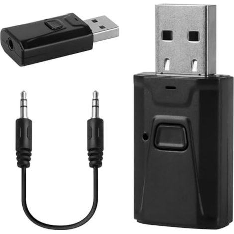 Adattatore Bluetooth，Bluetooth USB 5，ricevitore Bluetooth 4 in 1，trasmettitore e ricevitore Bluetooth mini-USB plug-and-play per PC