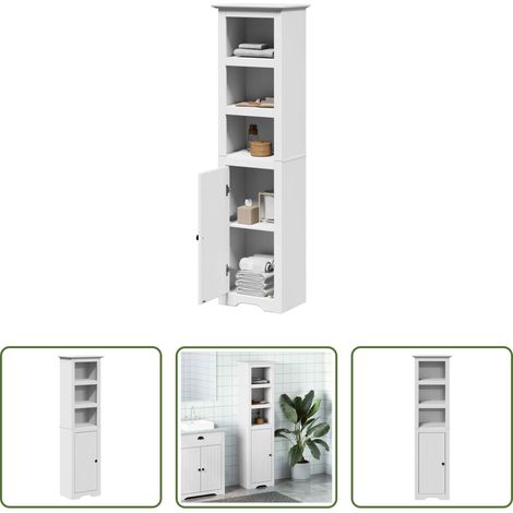 Holzschrank - Badschrank BODO Weiß 44x30x160 cm (1/5)