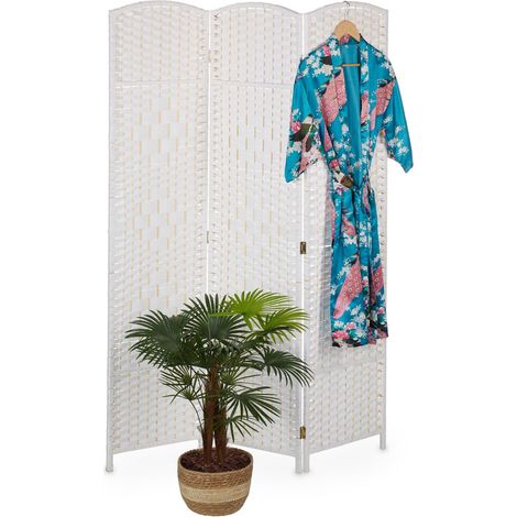 3 panel folding screen white