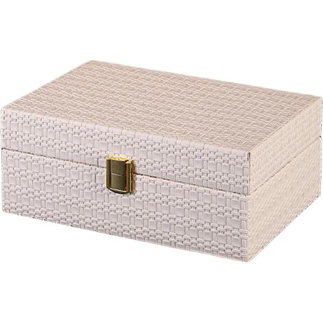 Boîte de rangement moderne minimaliste en cuir de pin, organiseur de bijoux avec couvercle à rabat, pour la maison, le bureau, vert, 235 x 165 x 95 cm (A) (1/5)