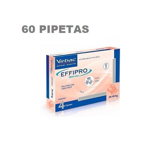 EFFIPRO Spot On 60 Pipetas Antiparasitaria de 268 mg para Perros Grandes