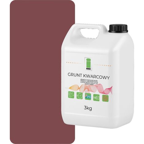Primer al quarzo per intonaco siliconico, per calcestruzzo architettonico, 3 kg, bordeaux H3110 (1/5)