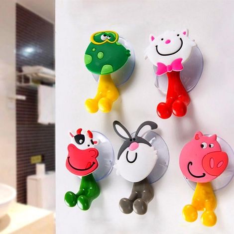 Lot de 5 porte-brosses à dents pour enfants - à fixer au mur