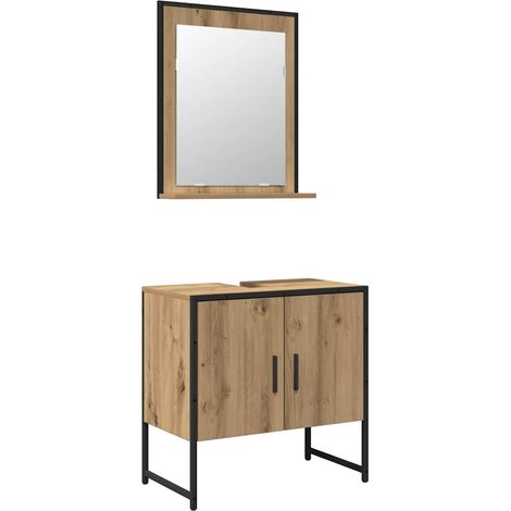 Maison Exclusive - Badezimmermöbel-Set Wandmontiert 2 pcs Braun H