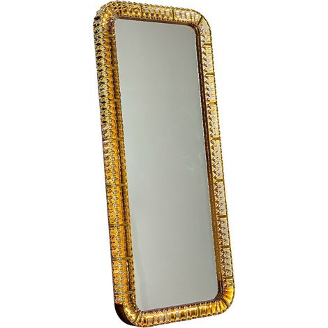 Miroir sur pied design bronze avec cadre cristal élégant - bronze cristal lumineux (1/2)