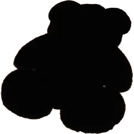 Tapis de chambre mignon en forme d'ours, doux et duveteux, pour enfants et adolescentes, noir, 45 x 60 cm (1/5)