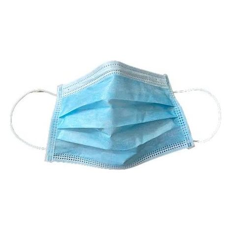 Masque chirurgical 3P Bleu à usage unique Type II norme CE - CRISTAL HYGIENE - Boîte de 50 U - F1480000 (1/2)
