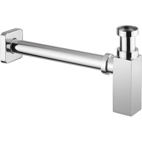Siphon unter der Spüle im quadratischen Metallmodell Tecom SIFQZ  Chrom