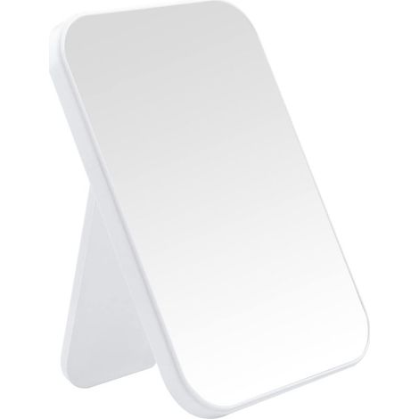 1 Miroir cosmétique pliable, Support réglable, Verre HD, Design carré, Pour bureau et mural (1/5)