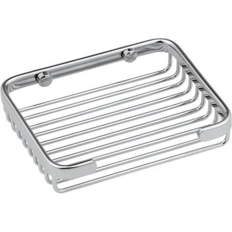 PORTASAPONE RETTANGOLARE IN OTTONE CROMATO LUNGHEZZA CM 20 LxHxP -205x30x115 mm