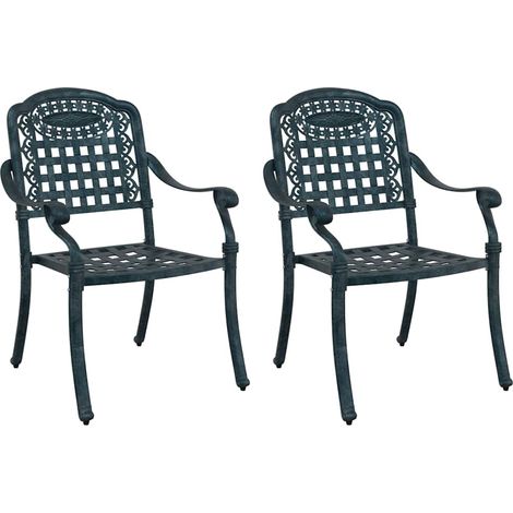 Maison Exclusive - Sedia da Giardino 2 pcs Verde 55 x 56,5 x 91cm Alluminio