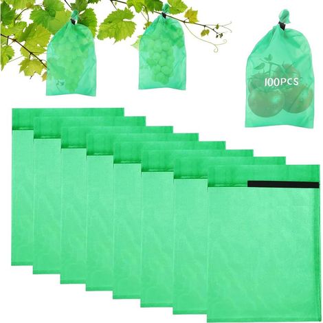 Sachet Protection Raisin 100 Pièces,20 x 30 cm Sac Protection Fruits,Sachet Protection Fruits,Sac Protection Raisin pour Potéger Les Grappes de Raisin des Frelons et des Oiseaux (1/5)