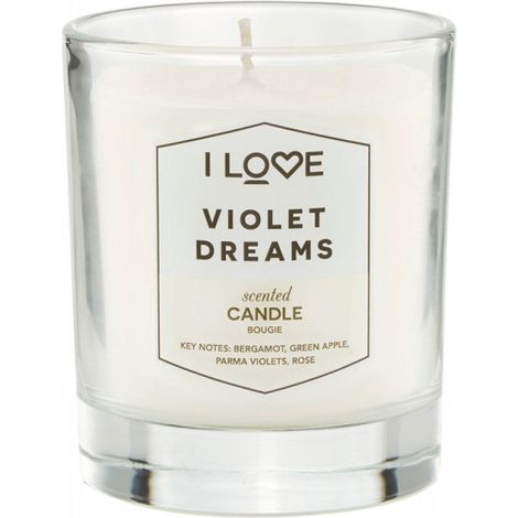 I love signature collection bergamot green apple parma violets rose scented candle 160 g