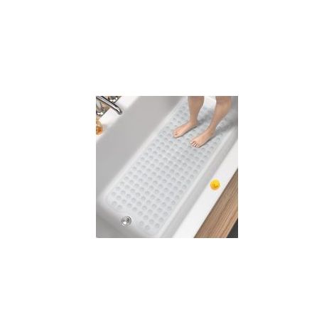 Transparent,Tapis de Baignoire Antidérapant, 101 x 40cm Très Long Tapis de Douche Antiderapant, Résistant aux Moisissures & Lavable en Machine Tapis de Bain sans BPA (1/5)