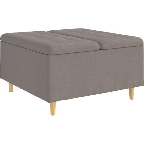 Pouf contenitore con cuscino Talpa 80 x 80 x 45 cm Tessuto vidaXL