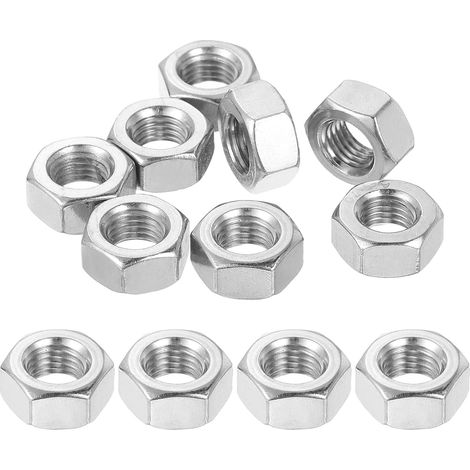 Écrous Hexagonaux M8x1mm, 12Pcs Acier Inoxydable 304 Filetage Fin Métrique 13mm Largeur, 6.5mm Hauteur Écrous de Blocage pour Machines, Automobile et Usage Industriel (1/5)