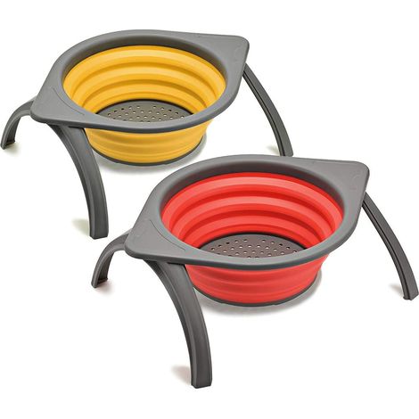 Filtre rond multifonctionnel pliable de cuisine (rouge et jaune) (1/2)