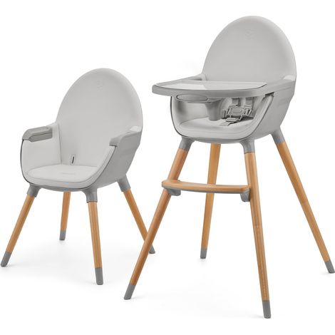 Chaise Haute Bébé, 2 en 1, Fauteuil Enfant, Chaise Enfant, Puericulture Bébé, Évolutive, Réglable, Avec Plateau, Design Universel, Facilement lavable, 20kg, Gris (1/5)
