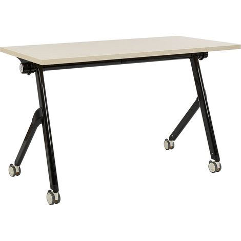 Zusammenklappbarer Schreibtisch BENDI Hellbraun 120 cm 60 cm mit Rädern
