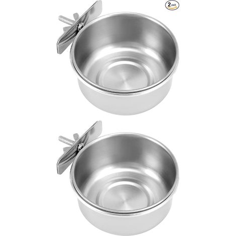 gamelles à Oiseaux en Acier Inoxydable à Suspendre, Accessoires pour Cage à Oiseaux, Accessoires pour Cage à Rats (10 x 4,5 cm) (1/3)
