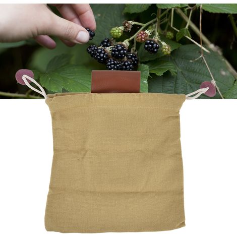 Sac à cueillir des fruits, sac à outils à porter à la taille, sac de rangement pour la jungle, sac de cueillette en extérieur, couleur kaki en PU (1/5)