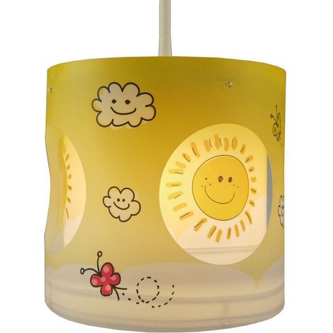 Kinderzimmer Pendelleuchte Lampenschirm drehend Motiv Sonne – tolle Lichteffeke